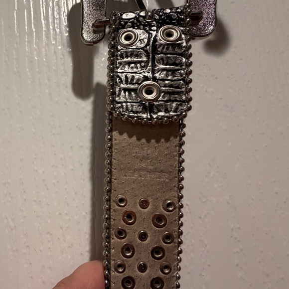 Western Leather Statement Belt – Rhinestone Buckle Glam Rockstar Cowgirl main image 7